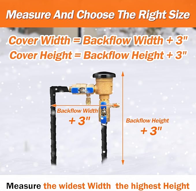 Backflow Preventer Pipe Insulation Cover (5°F) - Irrigation Sprinkler Valve Insulated Pouch - Water Well Pump Cover - Sturdy 5 Layers for Winter Freeze Protection, 24" W x 18" H, Beige