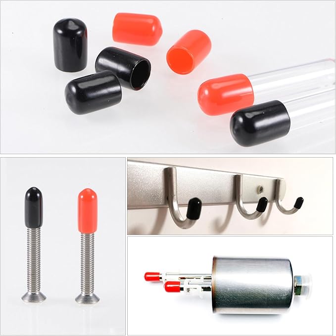uxcell 20pcs Rubber End Caps 12mm(1/2 inch) ID Vinyl PVC Round Tube Bolt Cap Cover Screw Thread Protectors Pink