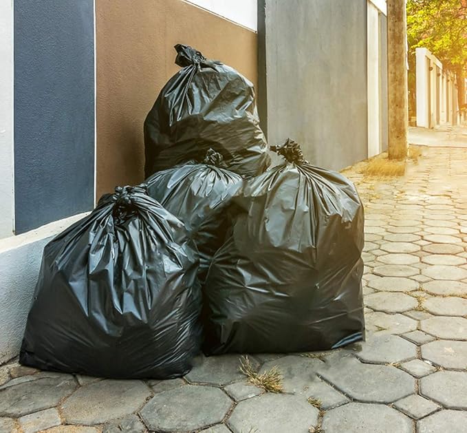 Tasker 65 Gallon Trash Bags for Toter, (Value-Pack 32 Count w/Ties) Extra Large 64 Gallon Heavy Duty, 60 Gal Trash Bags Outdoor Garbage Can Liner for Custodians