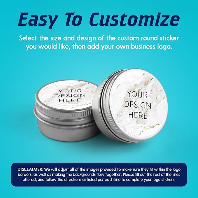 5-1000 Custom Vinyl Stickers - Upload Your own Image, Text, Design, Logo - Personalized Logo Labels for Handmade, Packaging, Bottle, Jars, Candle, Brand Stickers (Gold Marble, 2x2)