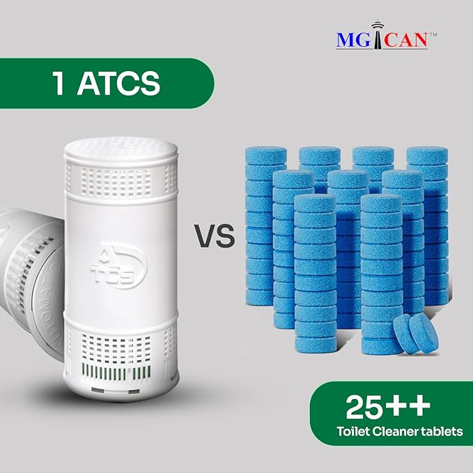 MGICAN Patented Automatic Toilet Cleaning System(ATCS) | Non-Toxic | Bleach Free & Long-Lasting | In Tank Toilet Bowl Cleaner | Cleans & Removes Stains in Every Flush| UL-Certified, 4 Pack