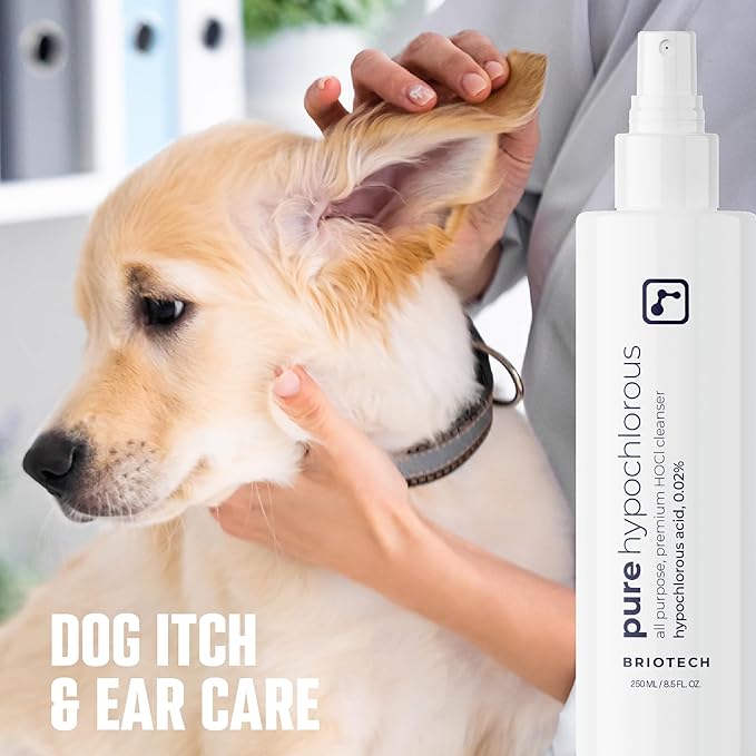 BRIOTECH Pure Hypochlorous Acid Cleanser, Original Premium HOCl Topical Solution, Multi-Purpose Cleaner, Family Approved & Pet Friendly, 32 fl oz Refill (2 Pack)