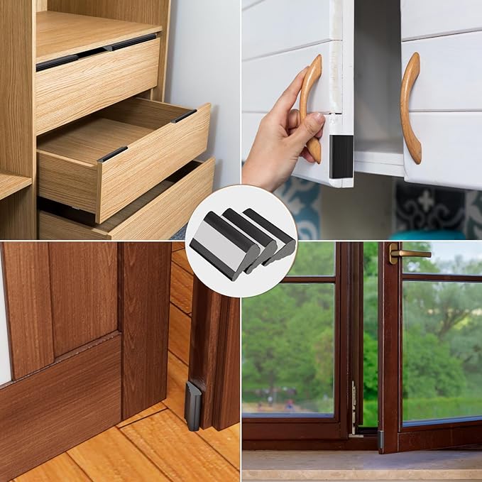 Wedge-Shape Window Weather Stripping Door Frame Seal Strip 2Pcs×196" Black,Upgrade Black Foam,Soundproofing,Draft Stopper,Winter Insulation,Noise Blocker, Gap Filler for Exterior Front Door Side