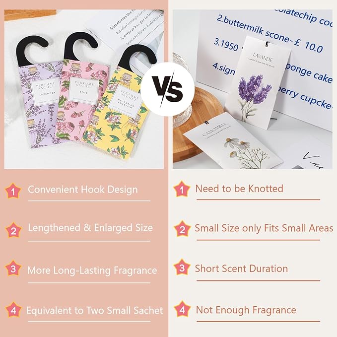 ROSE COTTAGE Large 12 Packs Eucalyptus Hanging Closet Air Freshener Scented Sachets Long Lasting Smell Goods