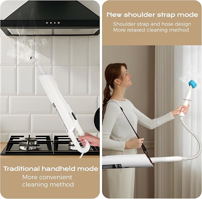 Steam Mop All-in-one for Floor Cleaning, MultiPurpose Steam Cleaner for Home with 13 Accessories, Detachable Handheld Floor Steamer with Scent Container and strap for Hardwood,Tiles,Cloths and Carpet