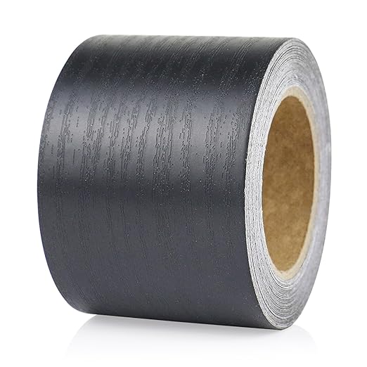 BOMEI PACK Wood Grain Repair Tape,Self Adhesive Repair Patch for Furniture, Floors, Cabinets, Windows, Doors, RV, Home Decor and DIY Projects (1, Black)