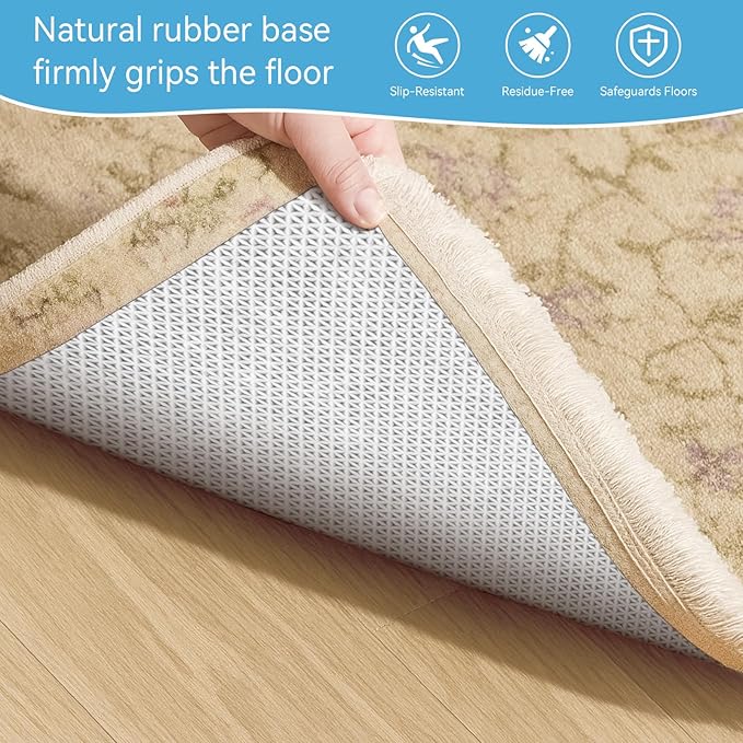 Warmstar 8x10 FT Non Slip Rug Pad,100% Waterproof Felt Rug Pad for Hardwood Floors,1/2” Thick Soft Carpet Pad with Natural Rubber Backing, Secure Grip & Floor Protection