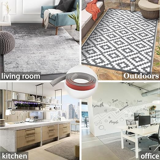Self Adhesive Carpet Transition Strip with Edge Trim, Designed for Seamless Transitions from Carpet to Tile or Vinyl Floors, Perfect for Doorways.(Brown,6ft)
