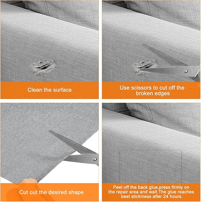 Repair Patches Repair Tape Self-Adhesive DIY Repair Patch Linen Gear Patch for Sofa, Furniture, Chair, Clothing,Tents,3x60 Inch,Light Coffee