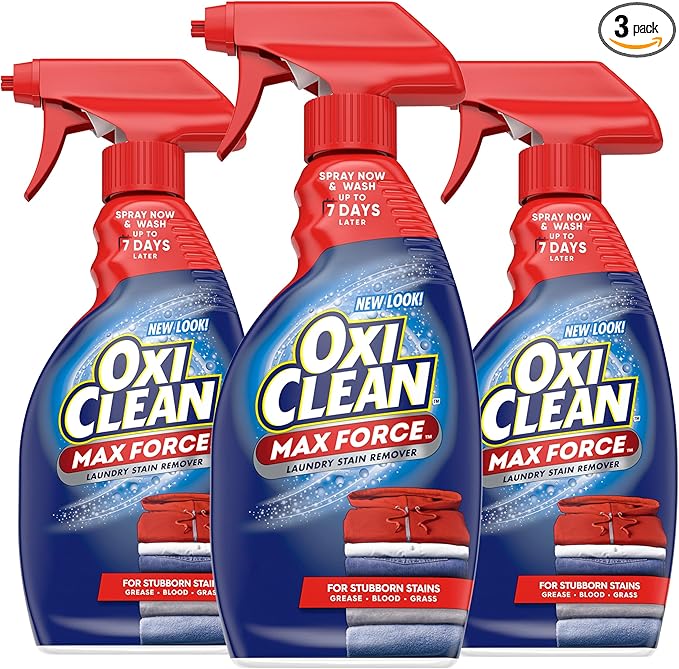 OxiClean Max Force Laundry Stain Remover Spray, Newborn & Baby Essentials, Stain Treater, 12 fl oz, 3-Pack