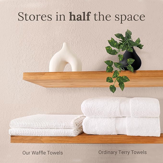 GILDEN TREE Waffle Bath Sheet Large Bath Towels Quick Dry Thin Body Towels, 40x80 Oversized Bath Towels for Adults, 2 Pack Bath Sheet Set, Classic Style (Pewter)