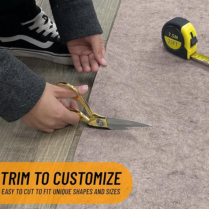 Ottomanson 5' x 8' Non-Slip Rug Pad Gripper 1/4 Inch Thick Dual Surface Felt + Rubber Gripper - Safe for All Floors, Brown