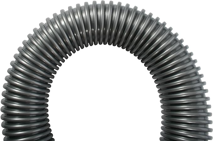 Cen-Tec Systems 50 Ft. Premium Shop Vacuum Extension Hose with 2 tank adapters and 1.25" curved end, Silver