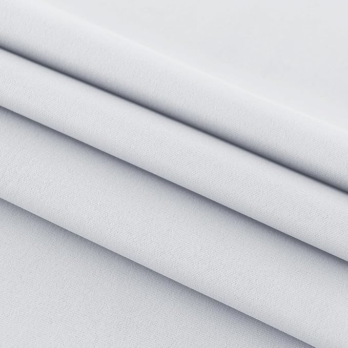 DWCN French Door Curtains – Rod Pocket Thermal Curtain for Doors with Glass Window, Kitchen and Patio Doors for Privacy, 25 X 40 Inch Length, 1 Curtain Panel with Tieback, Greyish White
