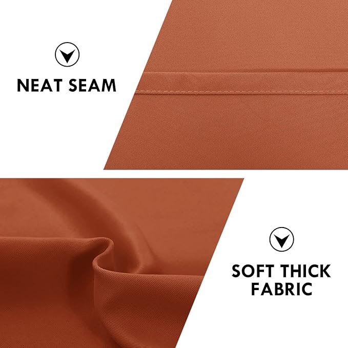 DWCN Blackout Curtains Thermal Insulated, Energy Saving & Noise Reducing Bedroom and Living Room Curtains, Burnt Ochre, W 52x L 63 Inch, Set of 2 Rod Pocket Curtain Panels
