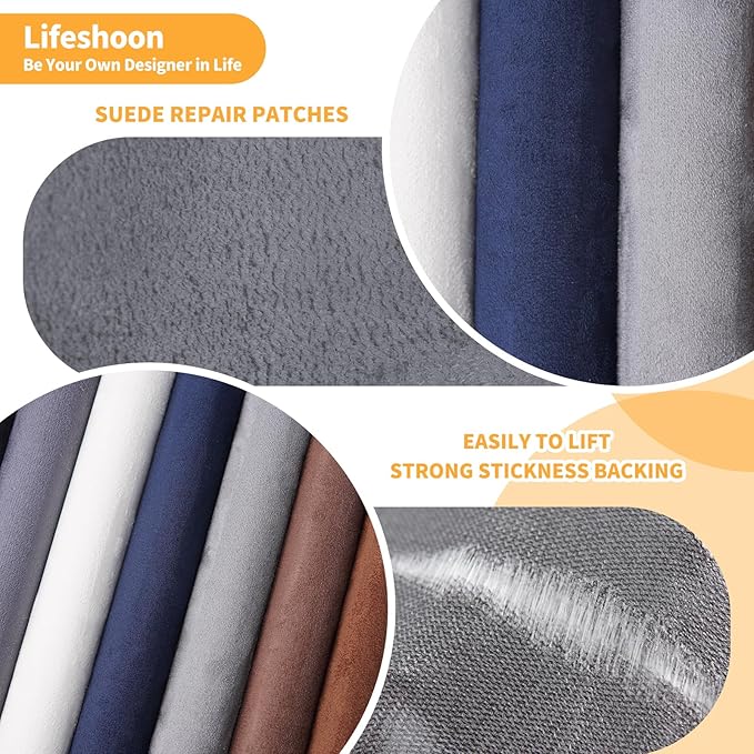 Fabric Repair Patches, Self-Adhesive Suede Patches Tape Durable, DIY Large Fabric Repair for Sofa, Couches, Furniture, Chair, Clothing （3.5X79 Inch, Brown）