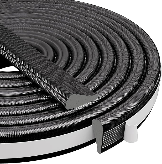 Wedge-Shape Window Weather Stripping Door Frame Seal Strip 196” Black,Upgrade Black Foam,Soundproofing,Draft Stopper,Winter Insulation,Noise Blocker, Gap Filler for Exterior Front Door Side