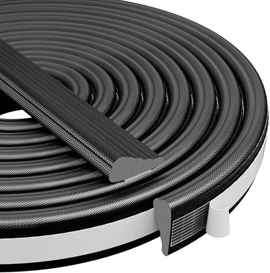 Wedge-Shape Window Weather Stripping Door Frame Seal Strip 3Pcs×196" Black,Upgrade Black Foam,Soundproofing,Draft Stopper,Winter Insulation,Noise Blocker, Gap Filler for Exterior Front Door Side