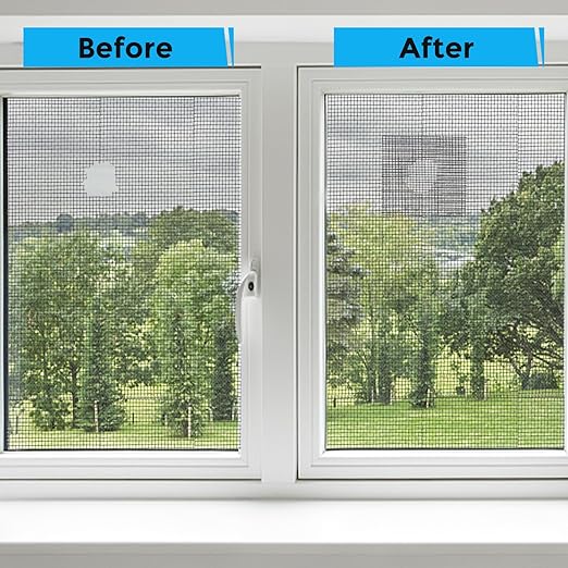 Grey Window Screen Repair Tape, 4IN X 20FT (240IN) Screen Repair Kit for Windows or Doors, Strong Adhesive Patch Kit Fiberglass Mesh Tape