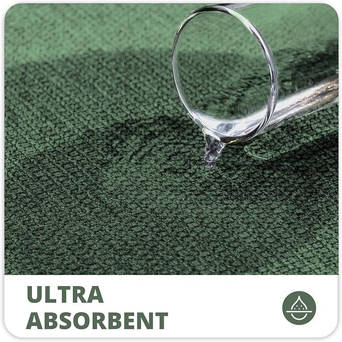 Bath Mat,Ultra Thin Bathroom Rugs,Rubber Bath Mats for Bathroom,No Slip Bath Rugs,Quick Dry,Machine Washable,Low Pile,Absorbent,Shower Outside,Sink,Home Decor Accessories.Green,1'8"x2'8"(20x32inch)