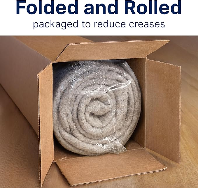 RUGPADUSA - Eco-Plush - 9'10" x 13'10" - 3/8" Thick - 100% Felt - Extra Cushioned Rug Pad - Available in 3 Thicknesses, Many Custom Sizes