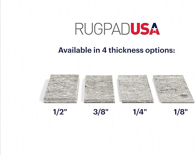 RUGPADUSA - Dual Surface - 5'x7' - 3/8" Thick - Felt + Rubber - Enhanced Non-Slip Rug Pad - Adds Comfort and Protection - for Hard Surface Floors