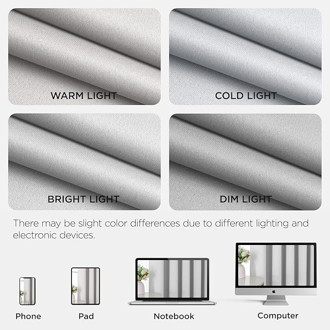 Joydeco Blackout Door Curtain for Doorway Privacy 90 Inches Long, Grommet Closet Curtain for Open Closet, Room Divider for Bedroom Living Room (Greyish White 52Wx90L, 1 Panel)