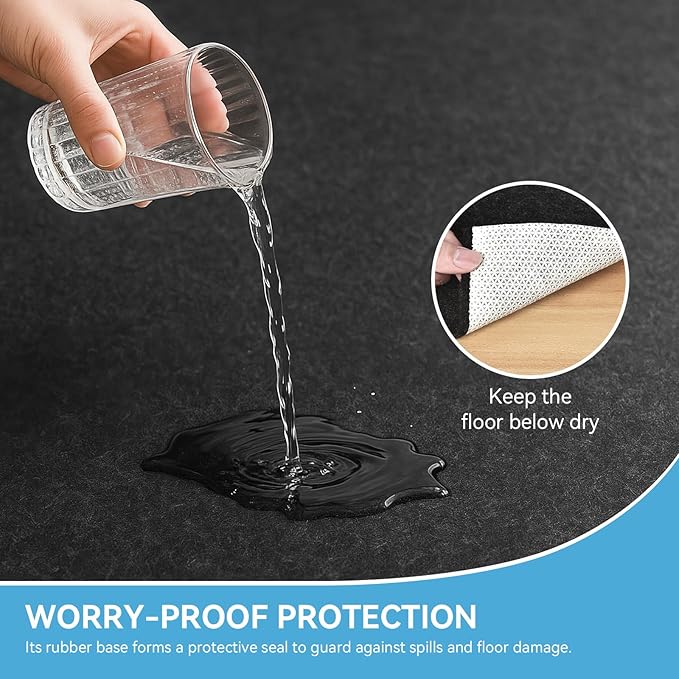 Warmstar 8x10 FT Non Slip Rug Pad,100% Waterproof Felt Rug Pad for Hardwood Floors,1/2” Thick Soft Carpet Pad with Natural Rubber Backing, Secure Grip & Floor Protection