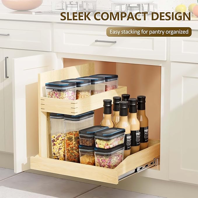 2 PACK Food Storage Containers with Airtight Lids, 112oz Tall Kitchen Food Container, BPA Free, Dry Food Storage for Pasta, Spaghetti, Cereal, Flour Pantry Organization, Navy