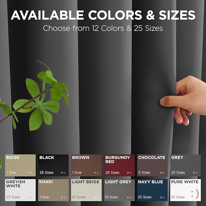 Joydeco Blackout Door Curtain for Doorway Privacy 90 Inches Long, Grommet Closet Curtain for Open Closet, Room Divider for Bedroom Living Room (Grey, 52Wx90L, 1 Panel)