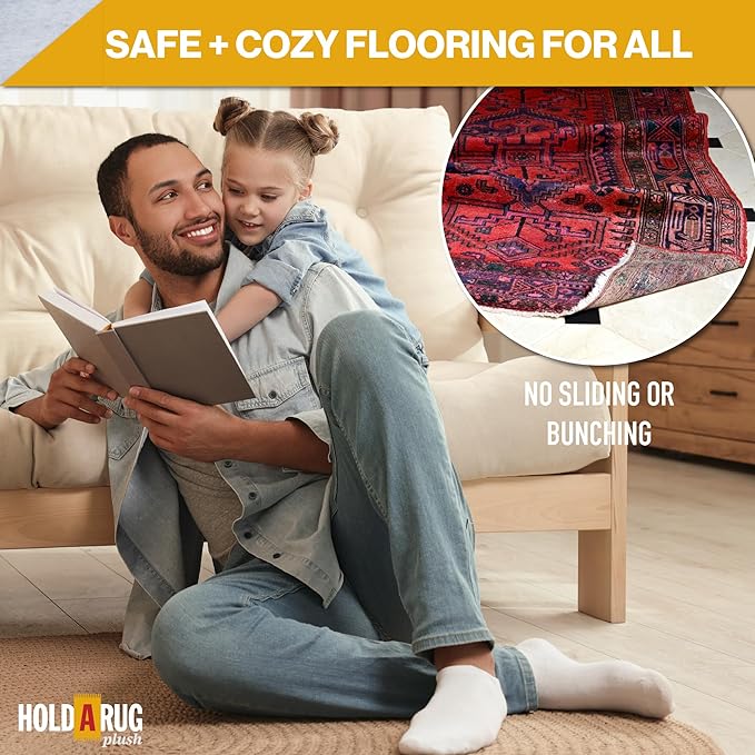 Hold-a-Rug Plush 10' Round Nonskid, Nonslip Rug Pad, Reversible Gripper, ¼ Thick, Safe for All Floors and Carpet, Keep Area Rugs Secure