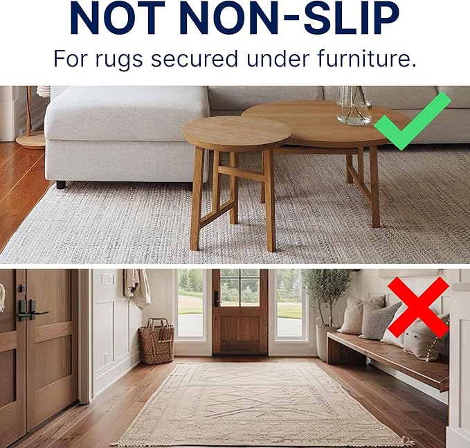 RUGPADUSA - Eco-Plush - 11' Square - 1/2" Thick - 100% Felt - Luxurious Cushioned Rug Pad - Available in 3 Thicknesses, Many Custom Sizes