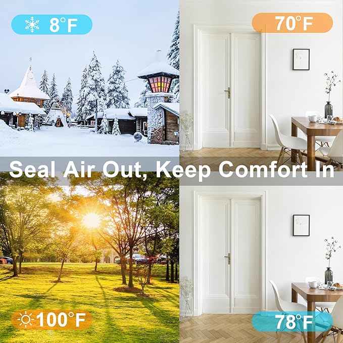 High Density Foam Weather Stripping Door Seal Strip Insulation Tape Roll for Insulating Door Frame, Window, Air Conditioner Self Adhesive Sealing Weatherstrip Dustproof (1 in x 1/2 in x 20 Ft)