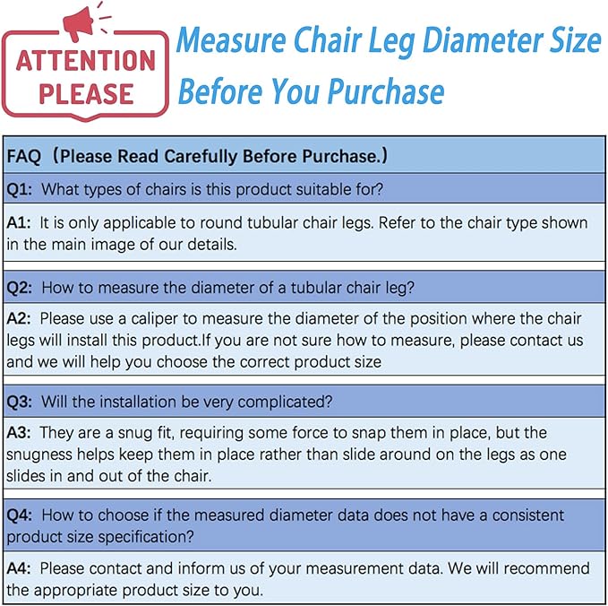 Rectangle U Shaped Chair Leg Tips Caps with Felt Pads,Furniture Feet Protectors Slide Smoothly Glides No Scratches No Noise Protect Hardwood Floors, Fit 19mm(3/4inch) Diameter Tubular Leg (Black 8PCS)