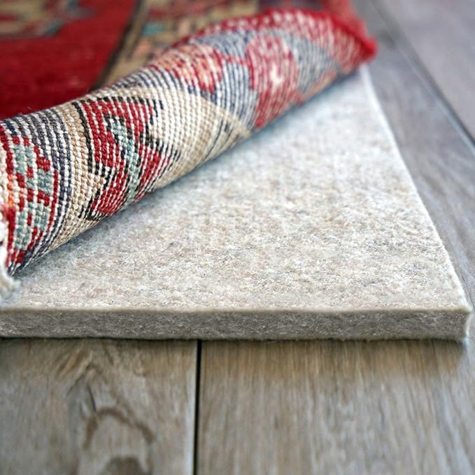RUGPADUSA - Eco-Plush - 8'x12' - 1/2" Thick - 100% Felt - Luxurious Cushioned Rug Pad - Available in 3 Thicknesses, Many Custom Sizes