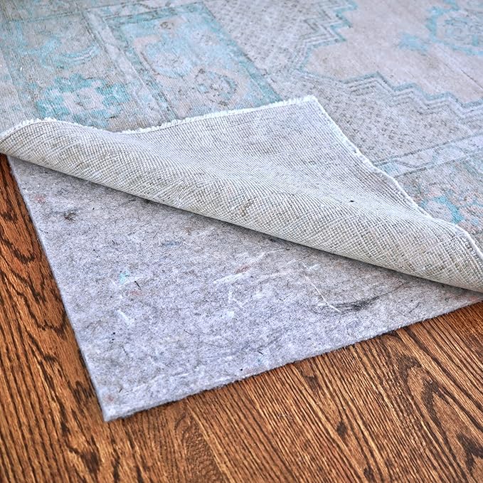 RUGPADUSA - Dual Surface - 9'10" x 13'10" - 1/8" Thick - Felt + Rubber - Non-Slip Backing Rug Pad - Adds Low-Profile Comfort and Protection