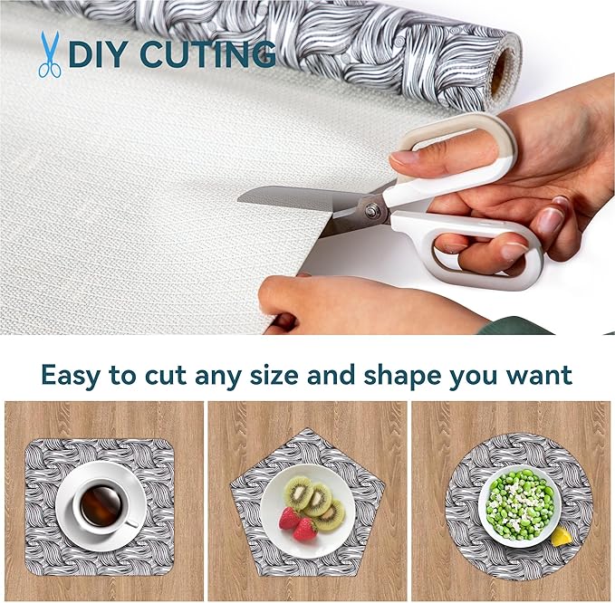 Shelf Liner Non Adhesive, 12 Inch x 50 Feet Cabinet Liners for Pantry Drawer Vanity, Drawer Liners Strong Grip Non Slip Waterproof, Shelf Liners for Kitchen Cabinets