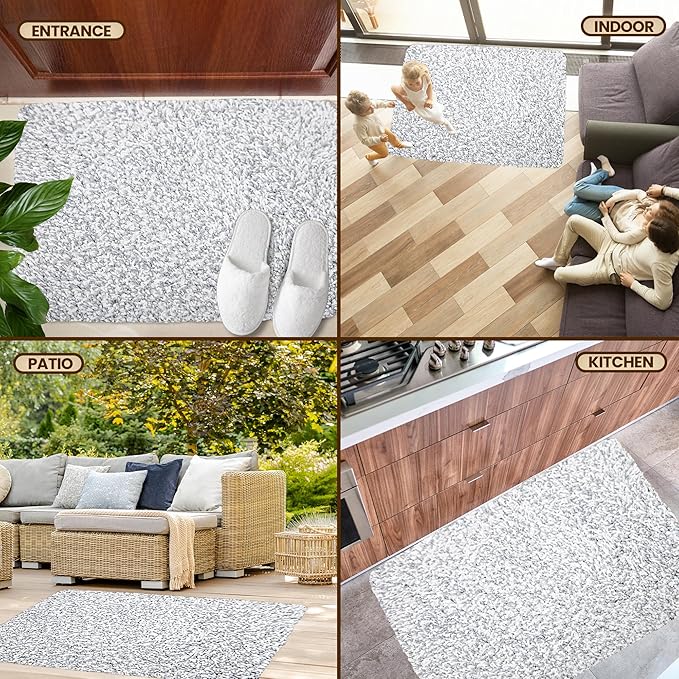 Premium Microfiber Indoor Door Mat – 32"x48" Washable Entry Mat, Non-Slip, Waterproof Backing, Super Absorbent, Low Profile Entryway Doormat for Indoor Entrance