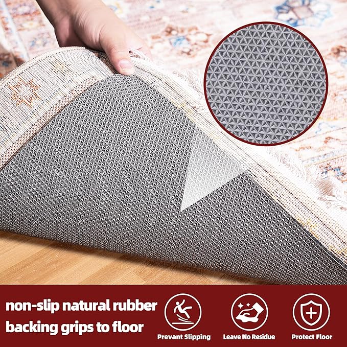 BAGAIL Felt and Natural Rubber Backing Rug Pads 1/4” Thick, 8 x 10 Ft Non Slip Carpet Gripper Keep Rugs in Place, Under Area Rug Protective Cushioned Pads, Carpet Runners, Hardwood Floors Protection