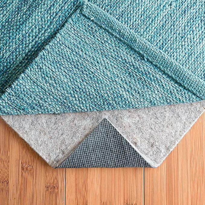 RUGPADUSA - Dual Surface - 8' Square - 1/4" Thick - Felt + Rubber - Non-Slip Backing Rug Pad - Safe for All Floors