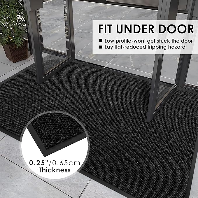 2′ x 52′ Front Door Mat Indoor Outdoor Entrance, Commercial Floor Mat Heavy Duty Dirt Trapper Entryway Doormat, Custom Size Non Slip Rubber Backing Welcome mat, Door Mat for High Traffic Area