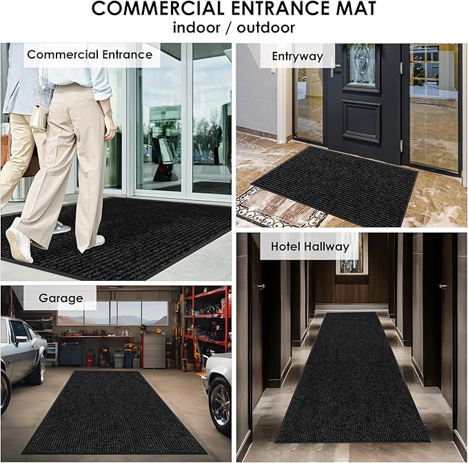 2′ x 44′ Front Door Mat Indoor Outdoor Entrance, Commercial Floor Mat Heavy Duty Dirt Trapper Entryway Doormat, Custom Size Non Slip Rubber Backing Welcome mat, Door Mat for High Traffic Area