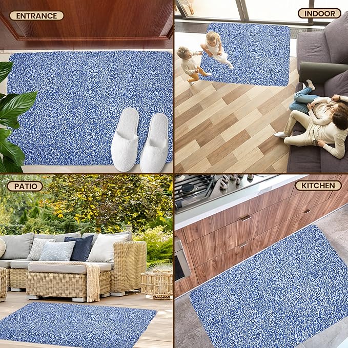 Premium Microfiber Indoor Door Mat – 36"x60" Washable Entry Mat, Non-Slip, Waterproof Backing, Super Absorbent, Low Profile Entryway Doormat for Indoor Entrance